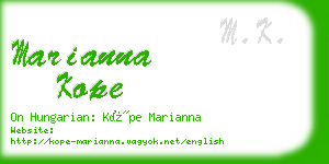 marianna kope business card